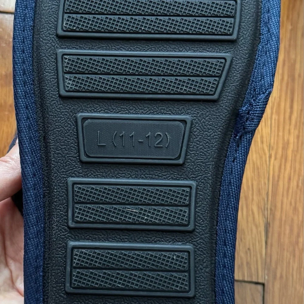 NWT Rockwell Men's Navy blue memory foam insole Slippers, size L 11-12 comfy